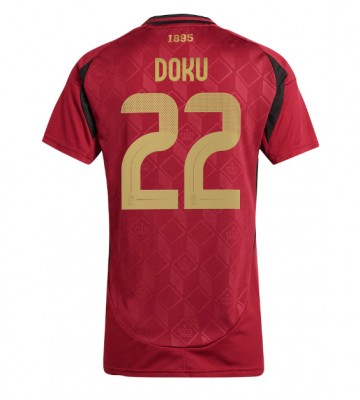 Belgien Jeremy Doku #22 Replika Hjemmebanetrøje Dame EM 2024 Kortærmet